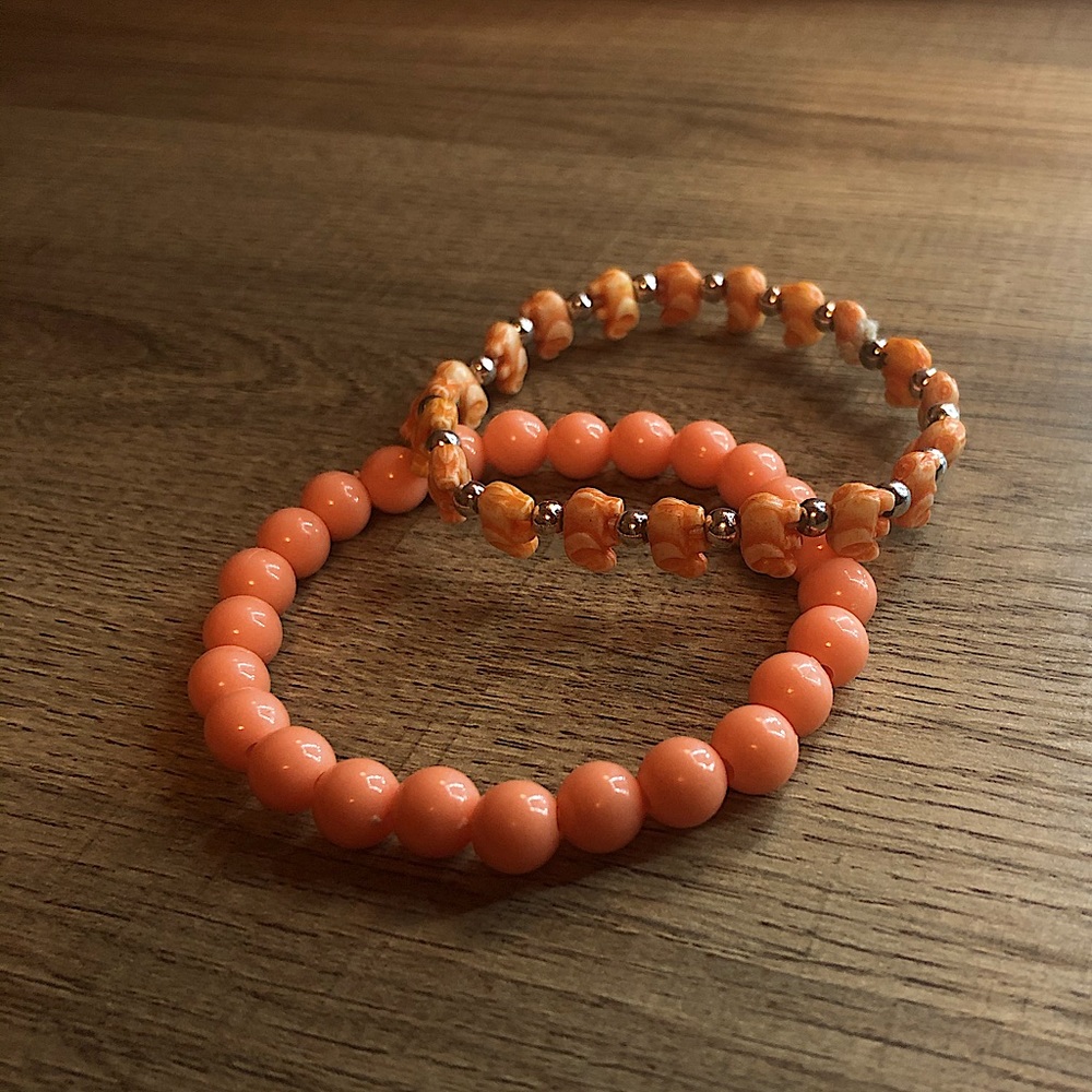 2pc Coral Bracelet Set